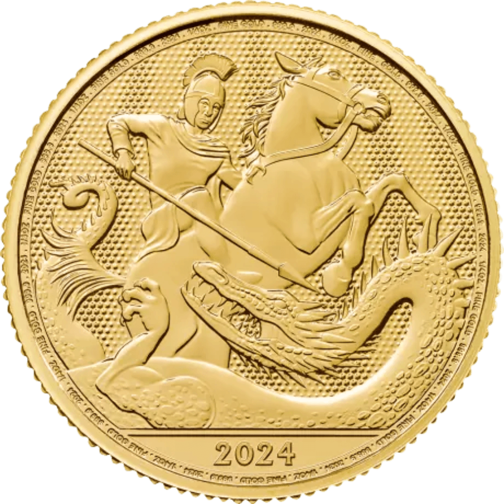 Gouden St George and the Dragon munt 1/4 troy ounce