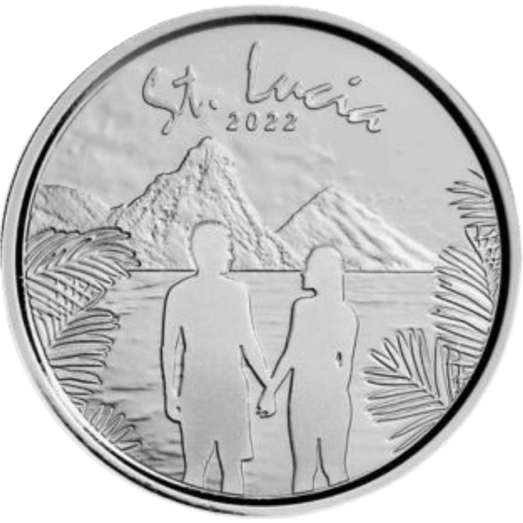 Zilveren St. Lucia Couple munt 1 troy ounce