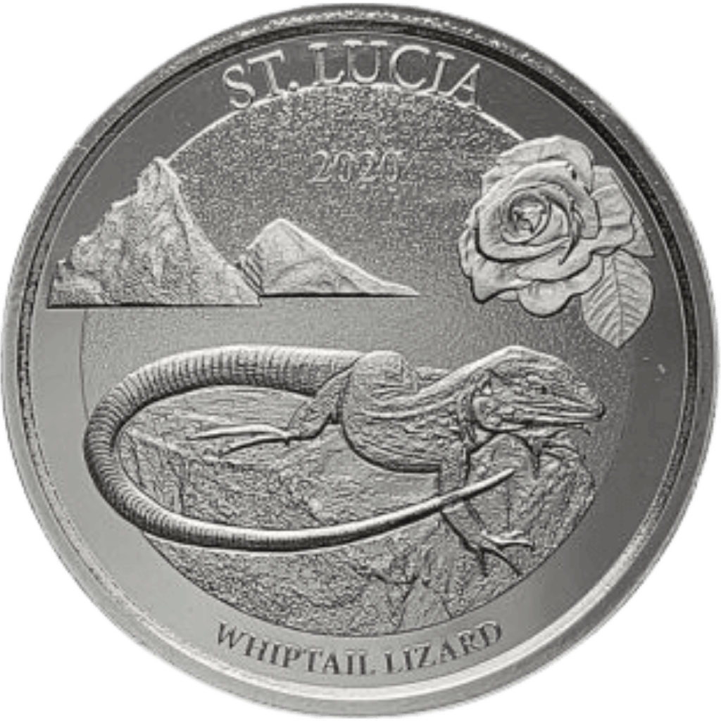 Zilveren St. Lucia Whiptail Lizard munt 1 troy ounce