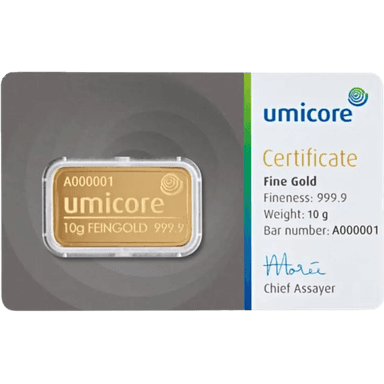 10 gram goudbaar Umicore