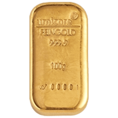 Umicore goudbaar 100 gram