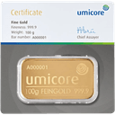 Umicore goudbaar 100 gram 1