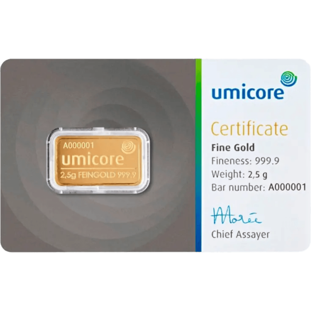 Umicore goudbaar 2,5 gram