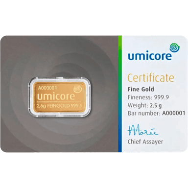 2,5 gram goudbaar Umicore