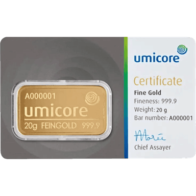 20 gram goudbaar Umicore