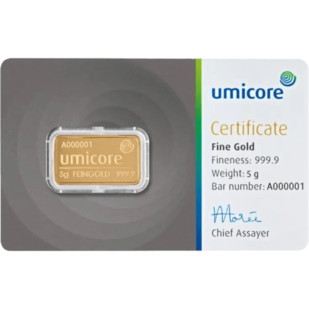 Umicore goudbaar 5 gram