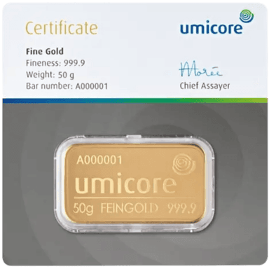 50 gram goudbaar Umicore