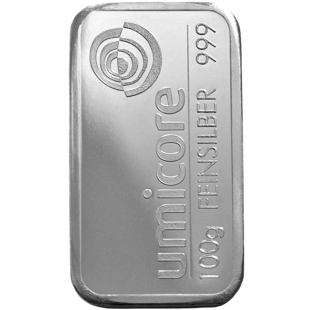 Umicore zilverbaar 100 gram