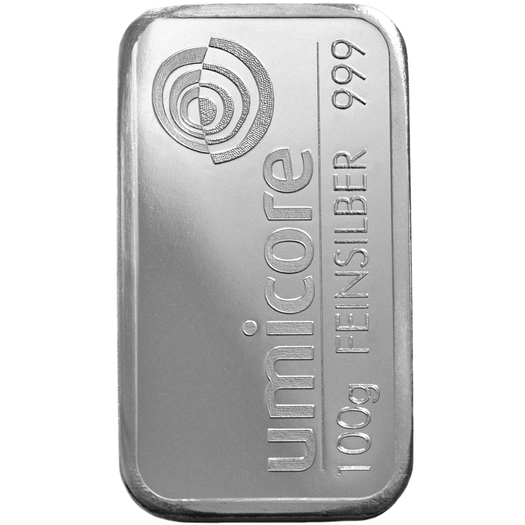 Umicore zilverbaar 100 gram