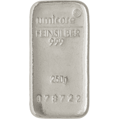 Umicore zilverbaar 250 gram