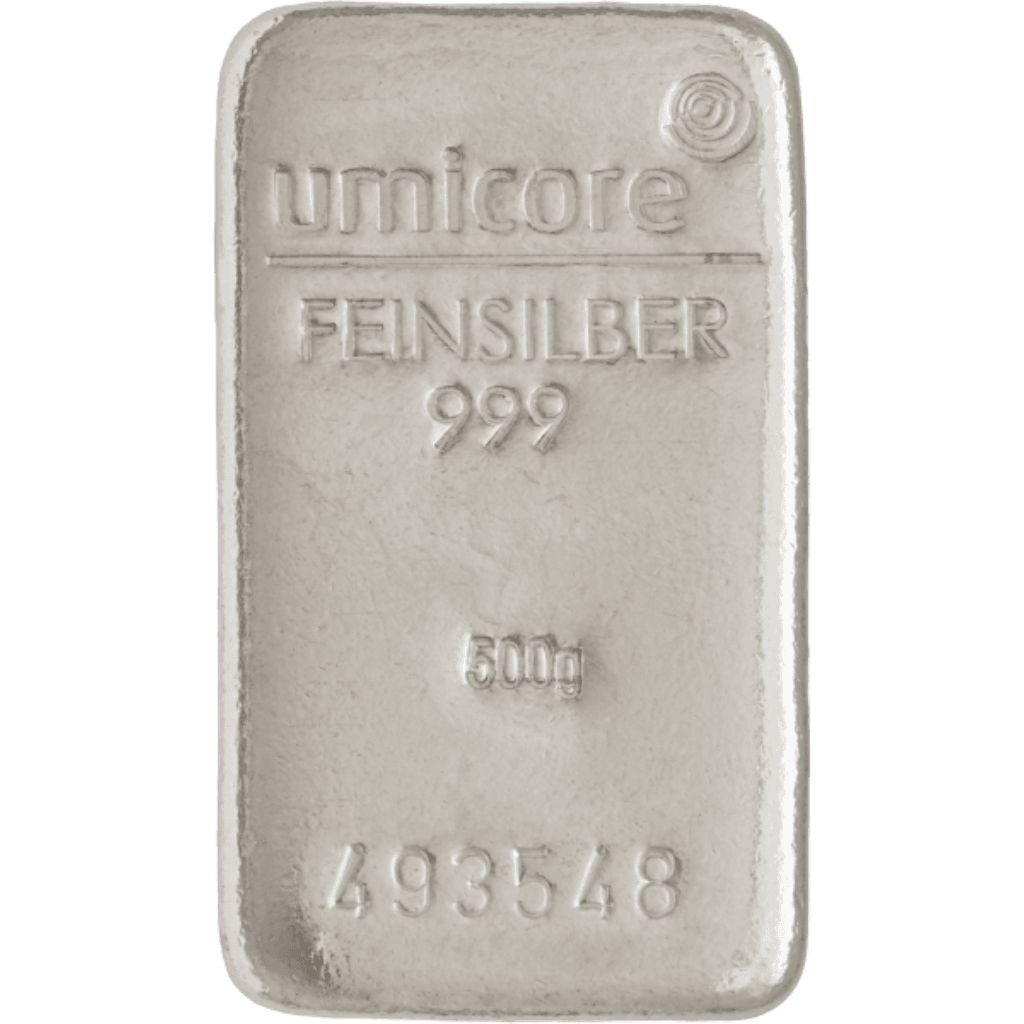 Umicore zilverbaar 500 gram