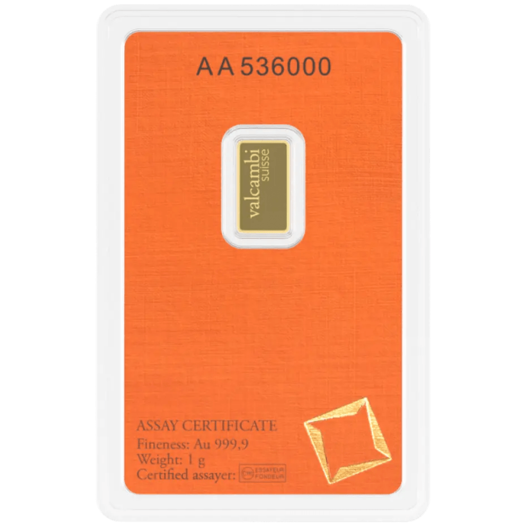 Valcambi goudbaar 1 gram