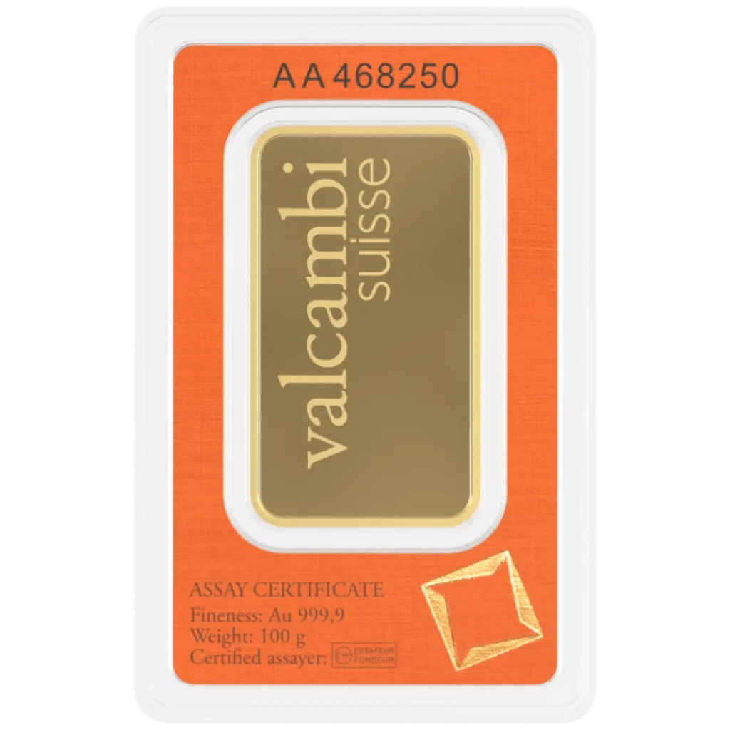 Valcambi goudbaar 100 gram
