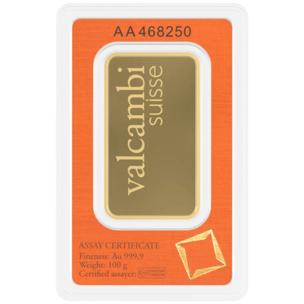 Valcambi goudbaar 100 gram