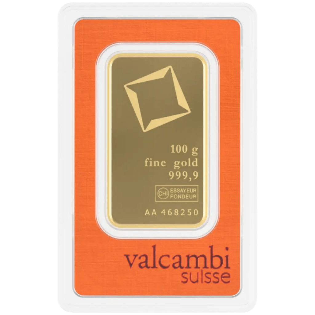 Valcambi goudbaar 100 gram