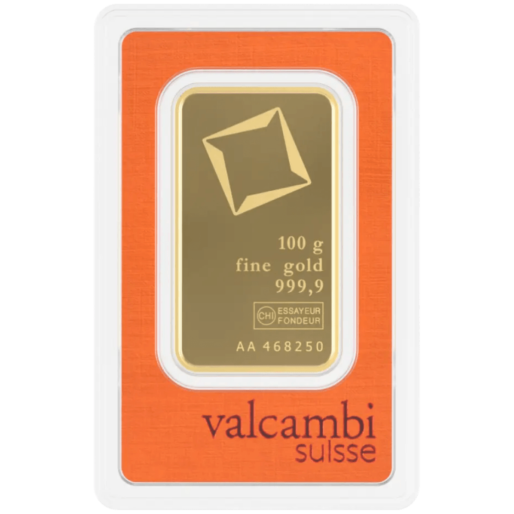 Valcambi goudbaar 100 gram