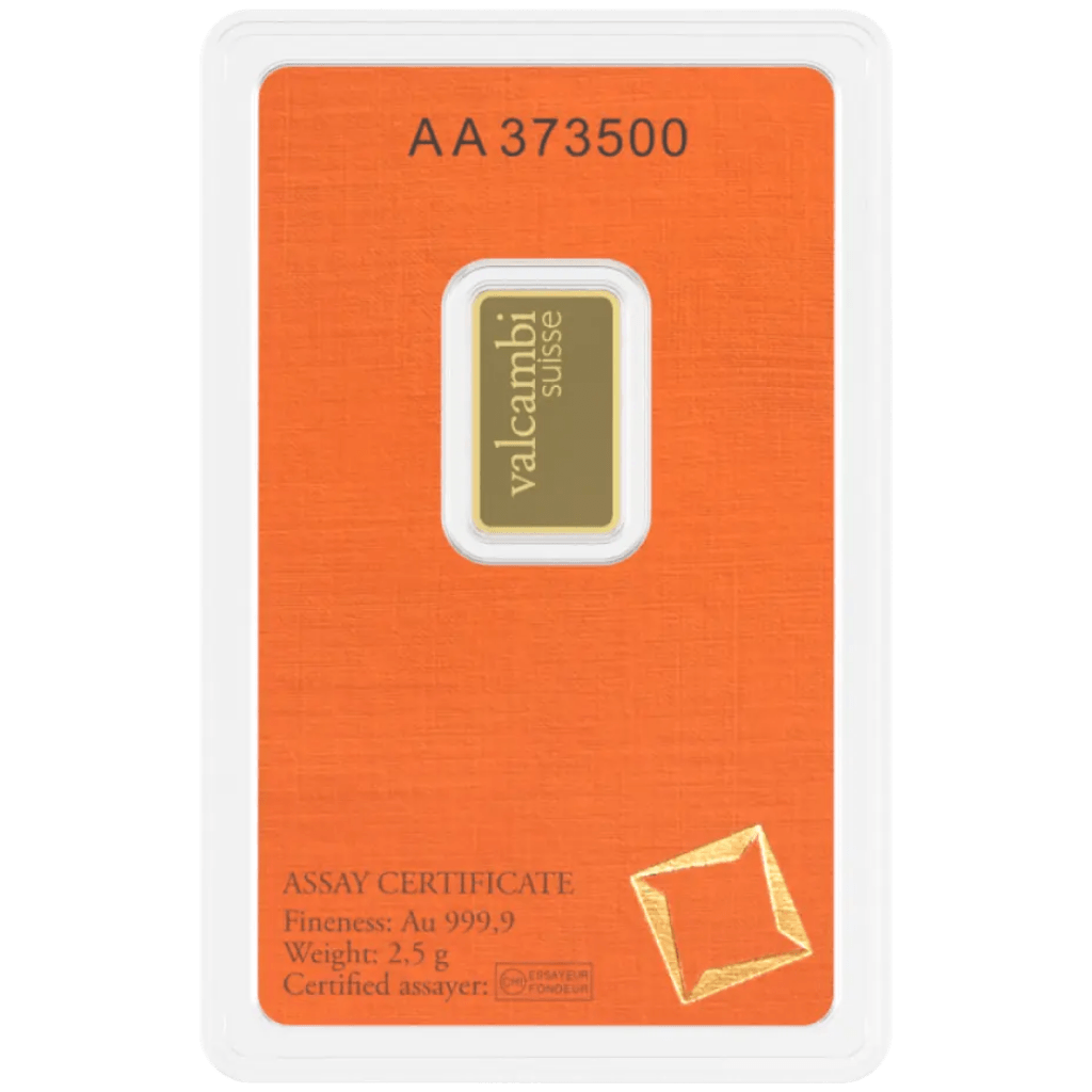 Valcambi goudbaar 2,5 gram