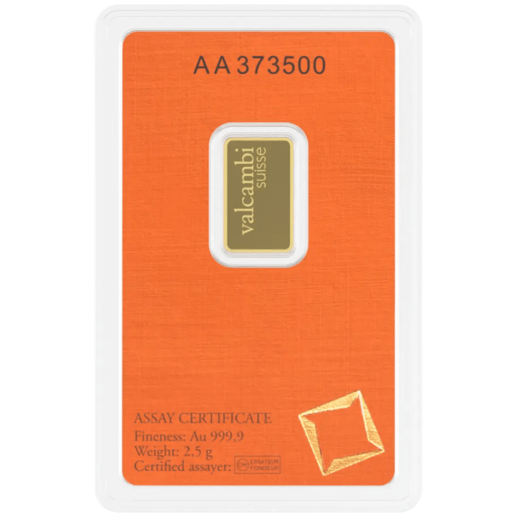 Valcambi goudbaar 2,5 gram