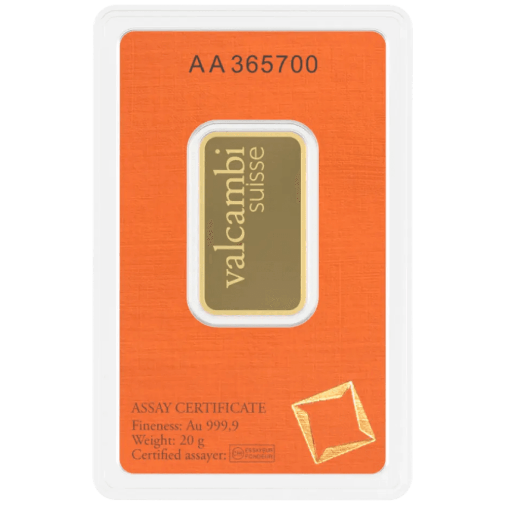 Valcambi goudbaar 20 gram