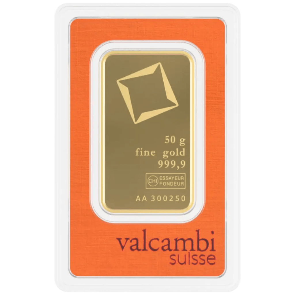 Valcambi goudbaar 50 gram