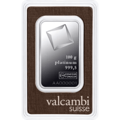 Valcambi platinabaar 100 gram