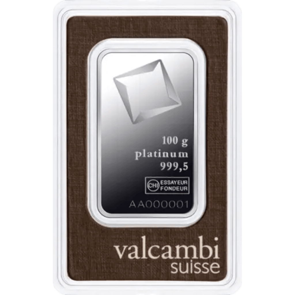 Valcambi platinabaar 100 gram