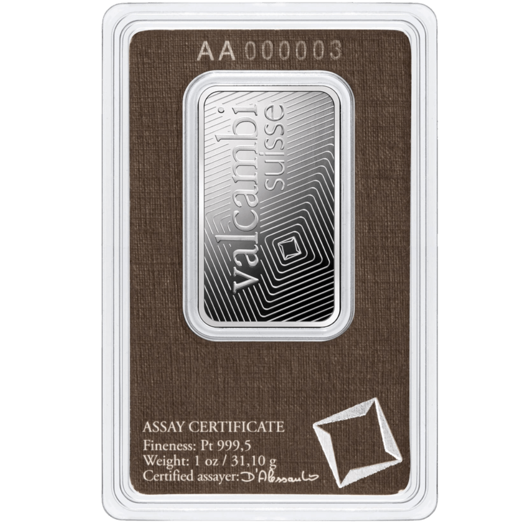 Valcambi platinabaar 31.1 gram