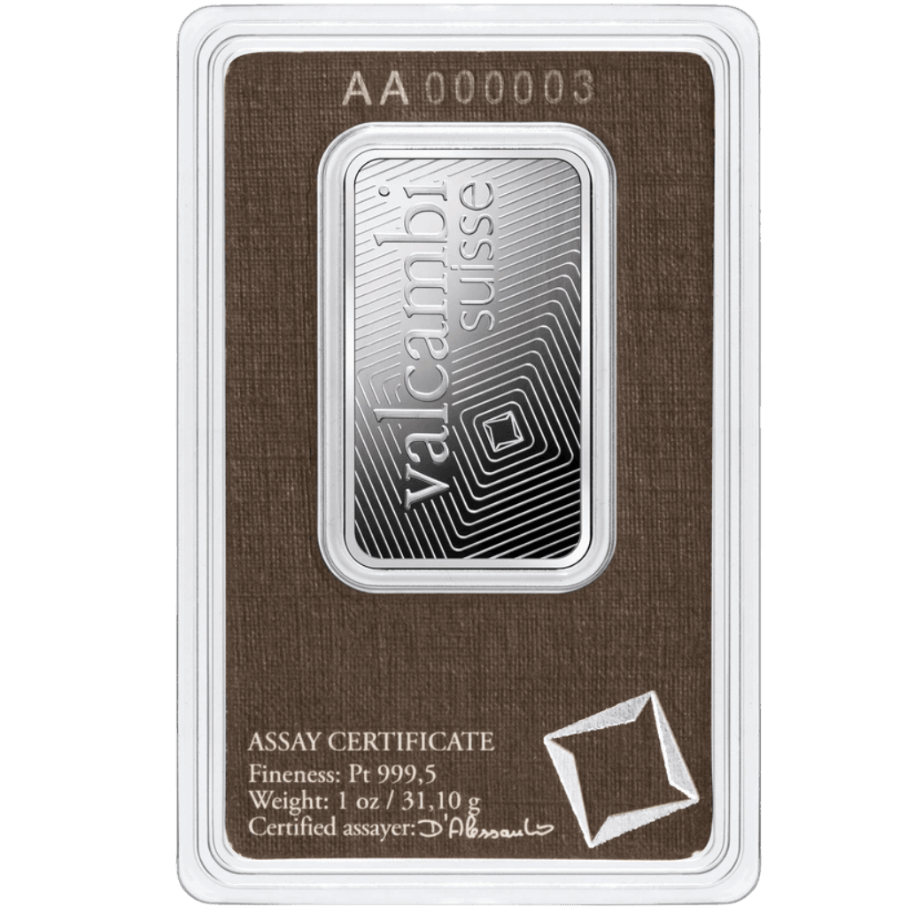 Valcambi platinabaar 31.1 gram