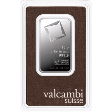 Valcambi platinabaar 50 gram