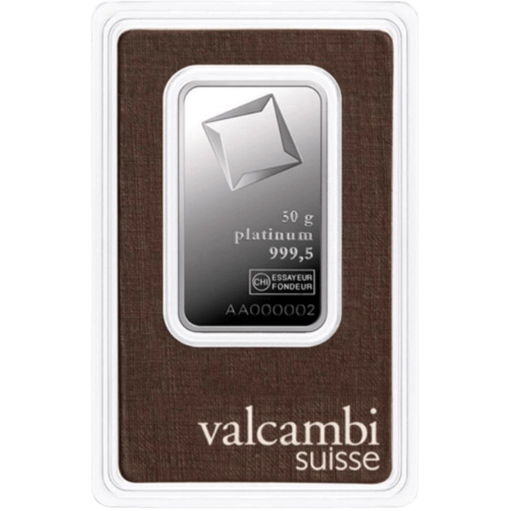 Valcambi platinabaar 50 gram