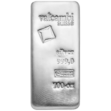 Zilverbaar divers 100 troy ounce