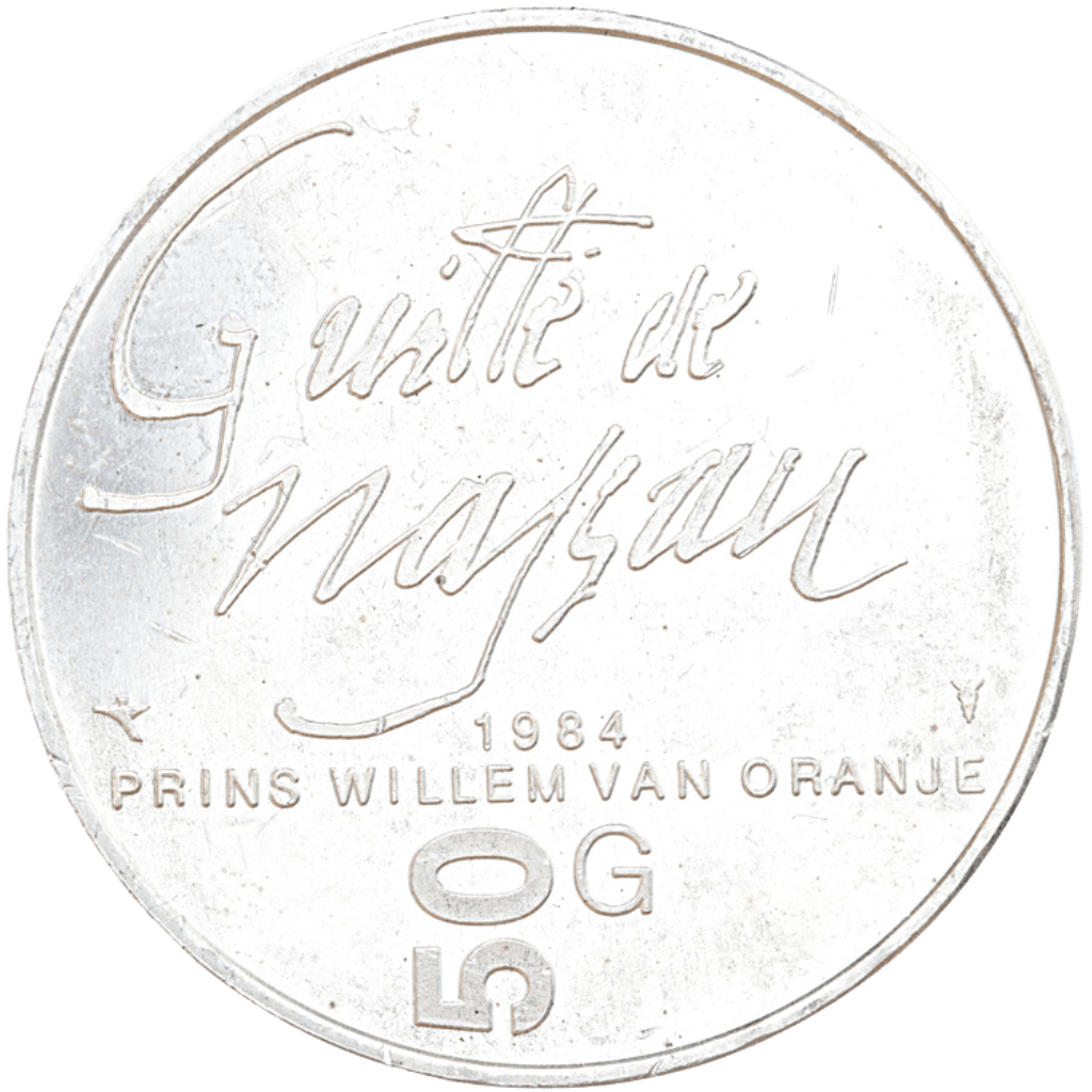 Zilveren Nederlandse 50 gulden munt