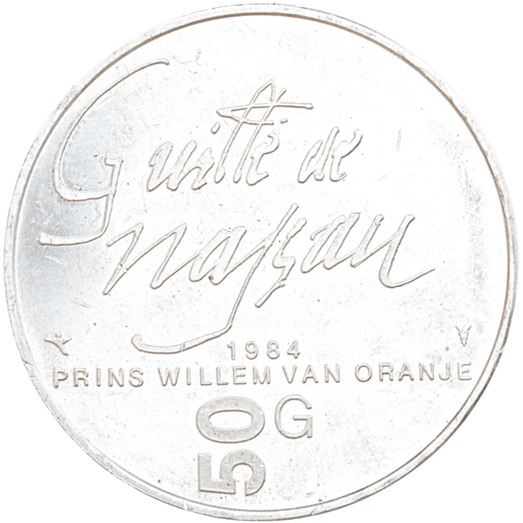 Zilveren Nederlandse 50 gulden munt