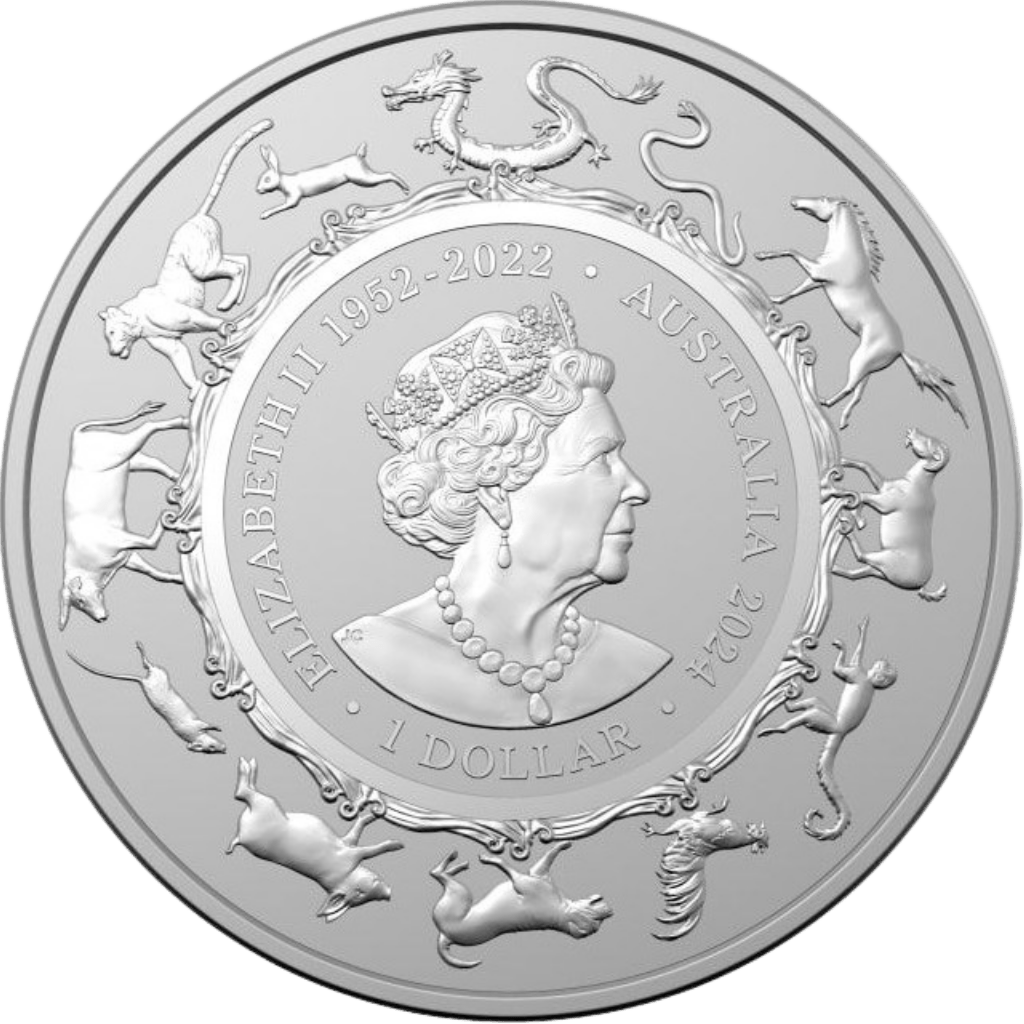 Zilveren Royal Australian Mint Lunar munt 1 troy ounce