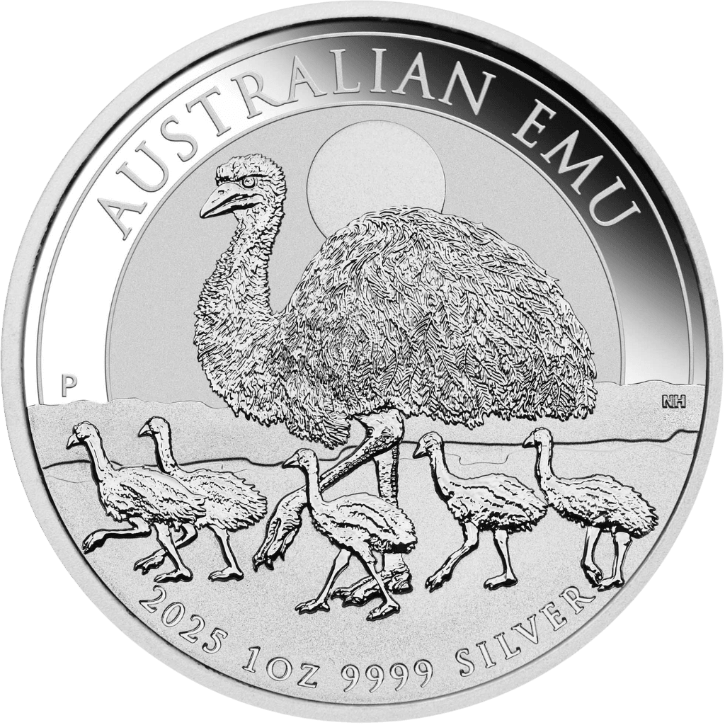 Zilveren Australische Emu munt 1 troy ounce