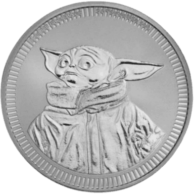 Zilveren Star Wars Baby Yoda munt 1 troy ounce