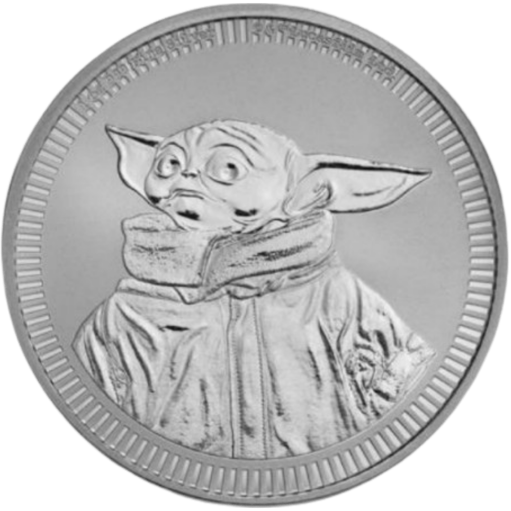 Zilveren Star Wars Baby Yoda munt 1 troy ounce
