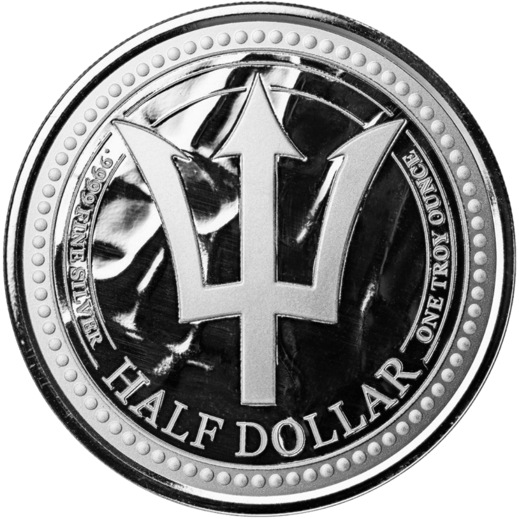 Zilveren Barbados Trident munt 1 troy ounce