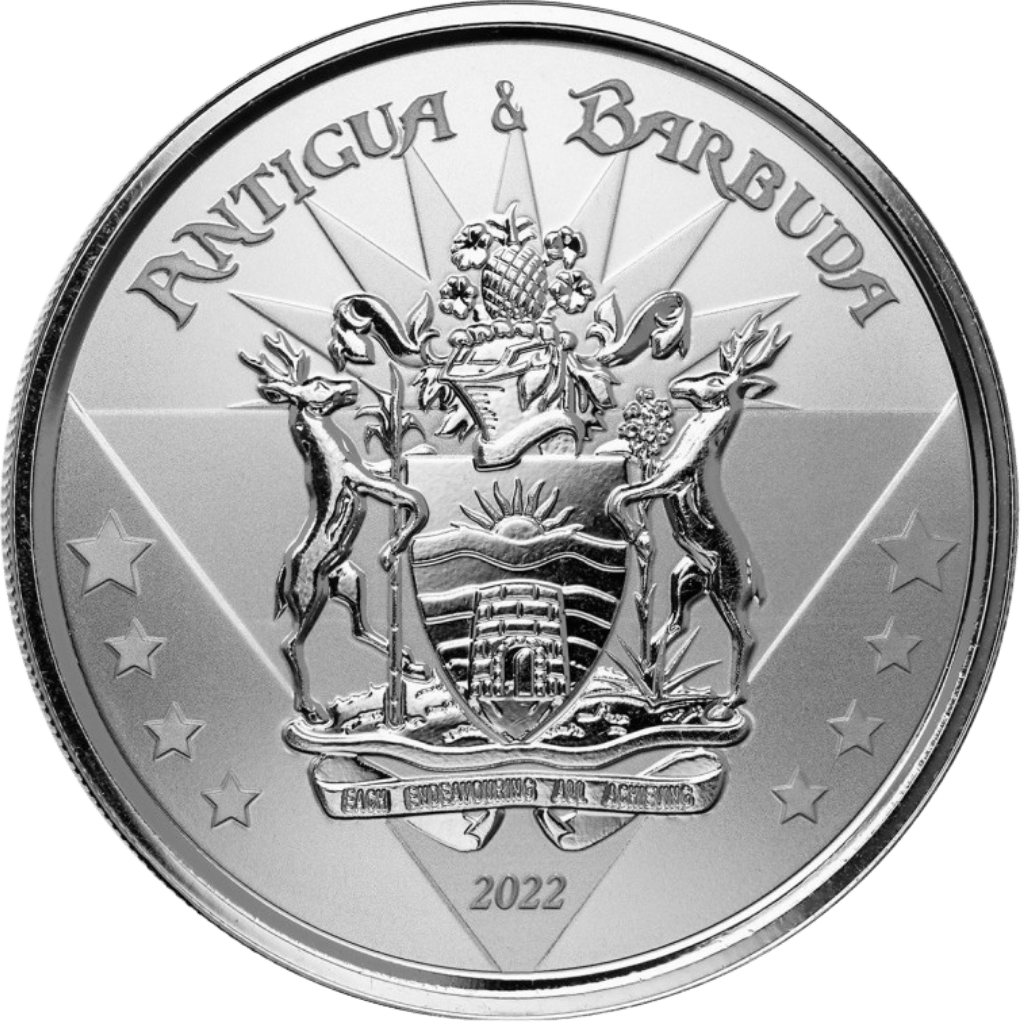 Zilveren Coat of Arms Antigua & Barbuda munt 1 troy ounce