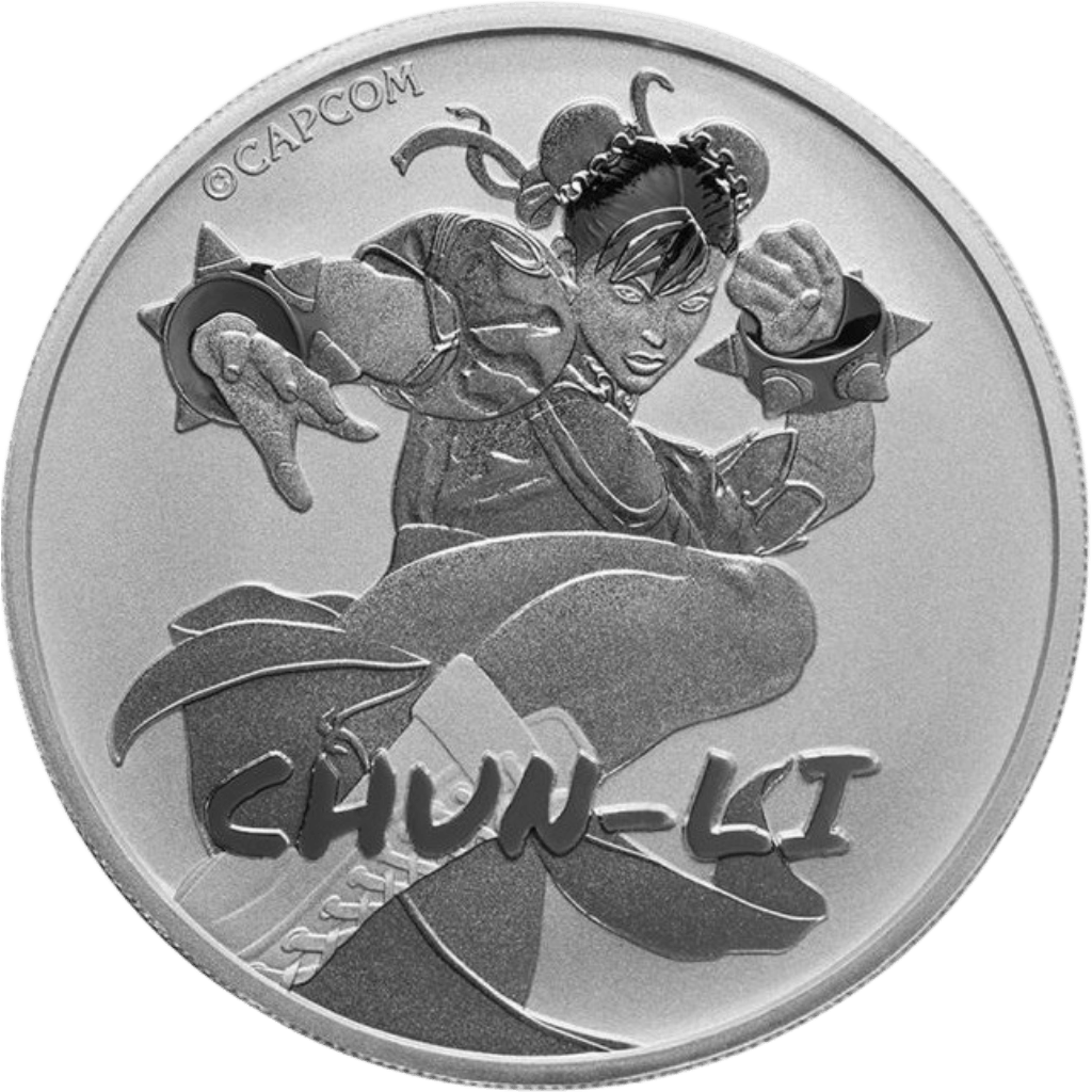 Zilveren Chun-Li Street Fighter munt 1 troy ounce