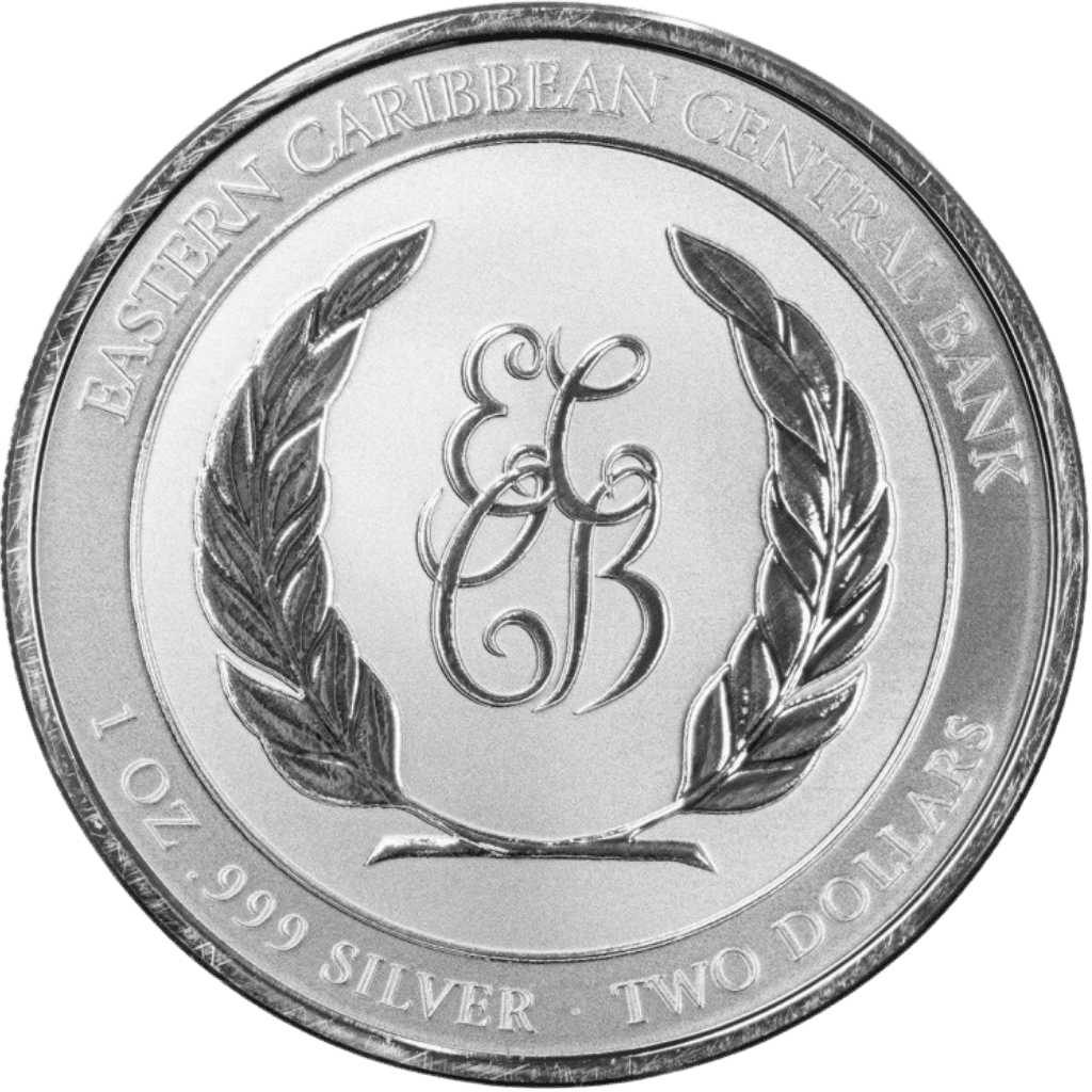 Zilveren Dominica Dolphin munt 1 troy ounce