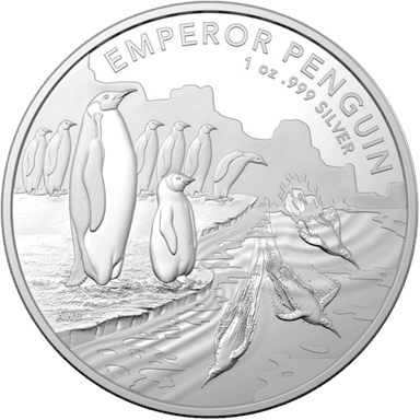Zilveren Emperor Pinguïn munt 1 troy ounce