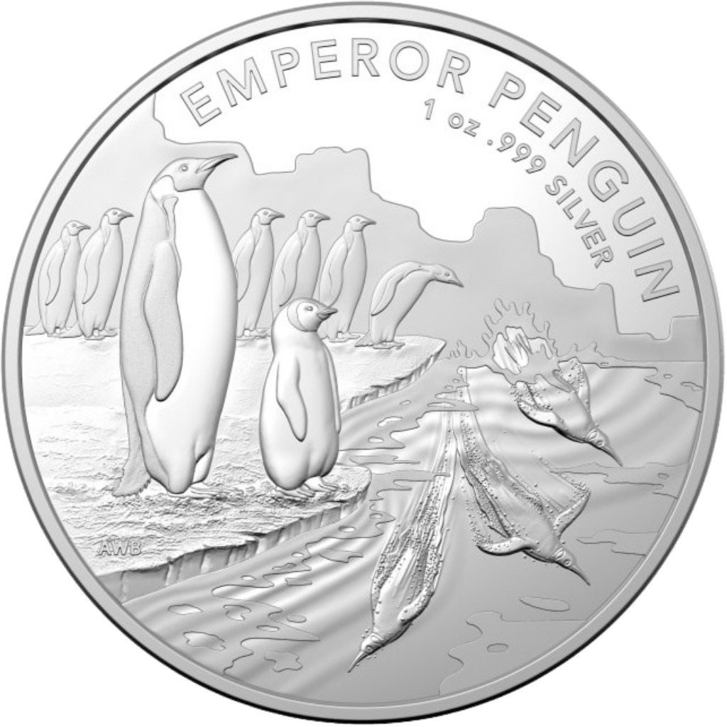 Zilveren Emperor Pinguïn munt 1 troy ounce