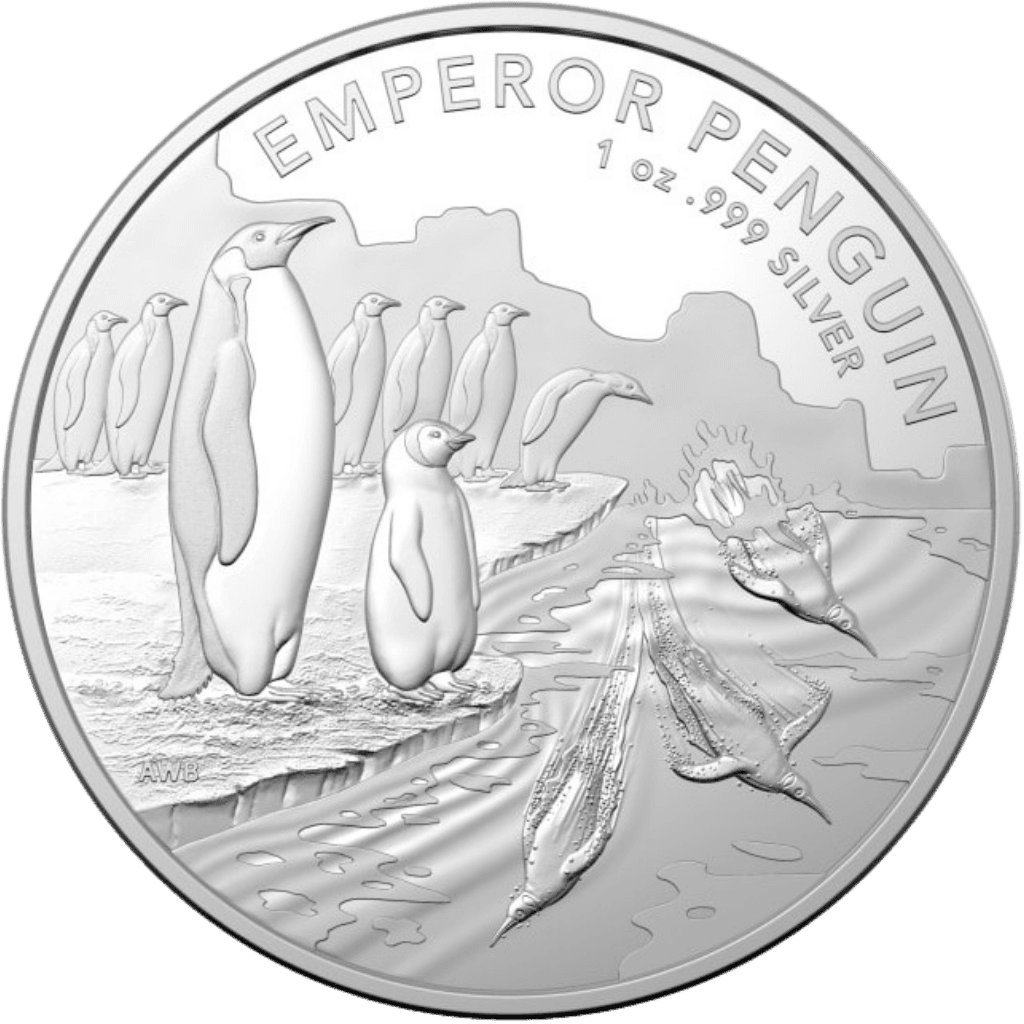 Zilveren Emperor Pinguïn munt 1 troy ounce