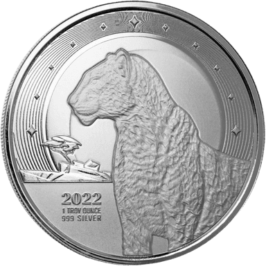 Zilveren Ghana Leopard munt 1 troy ounce