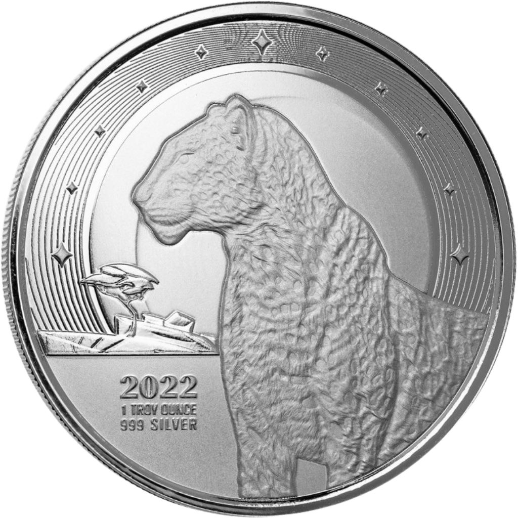 Zilveren Ghana Leopard munt 1 troy ounce