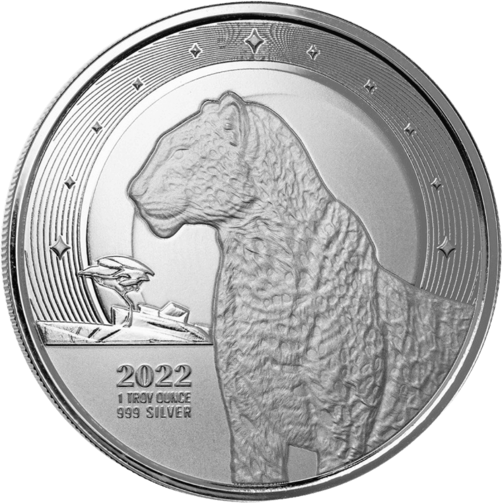 Zilveren Ghana Leopard munt 1 troy ounce