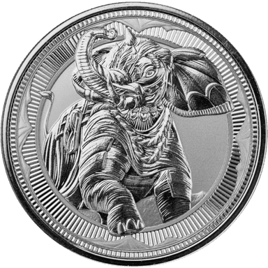 Zilveren Gibraltar War Elephant munt 1 troy ounce