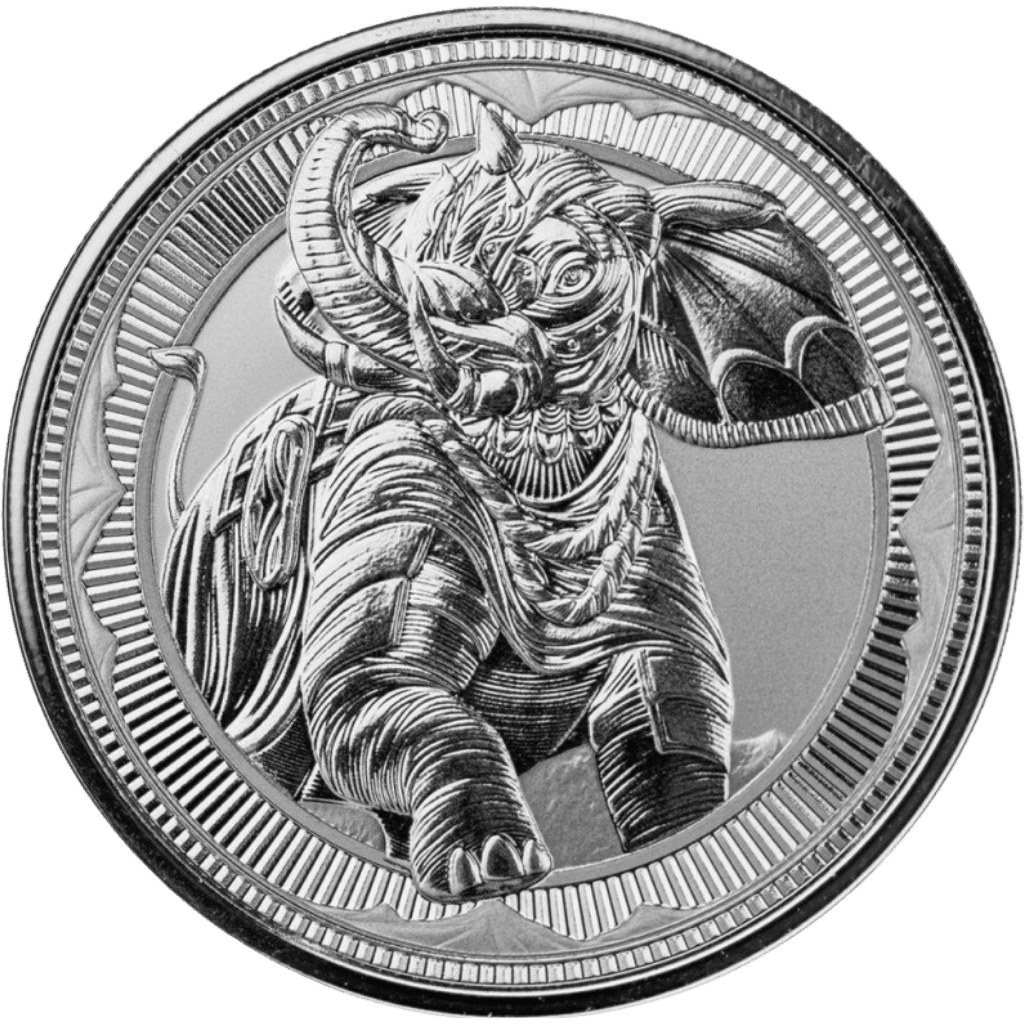 Zilveren Gibraltar War Elephant munt 1 troy ounce