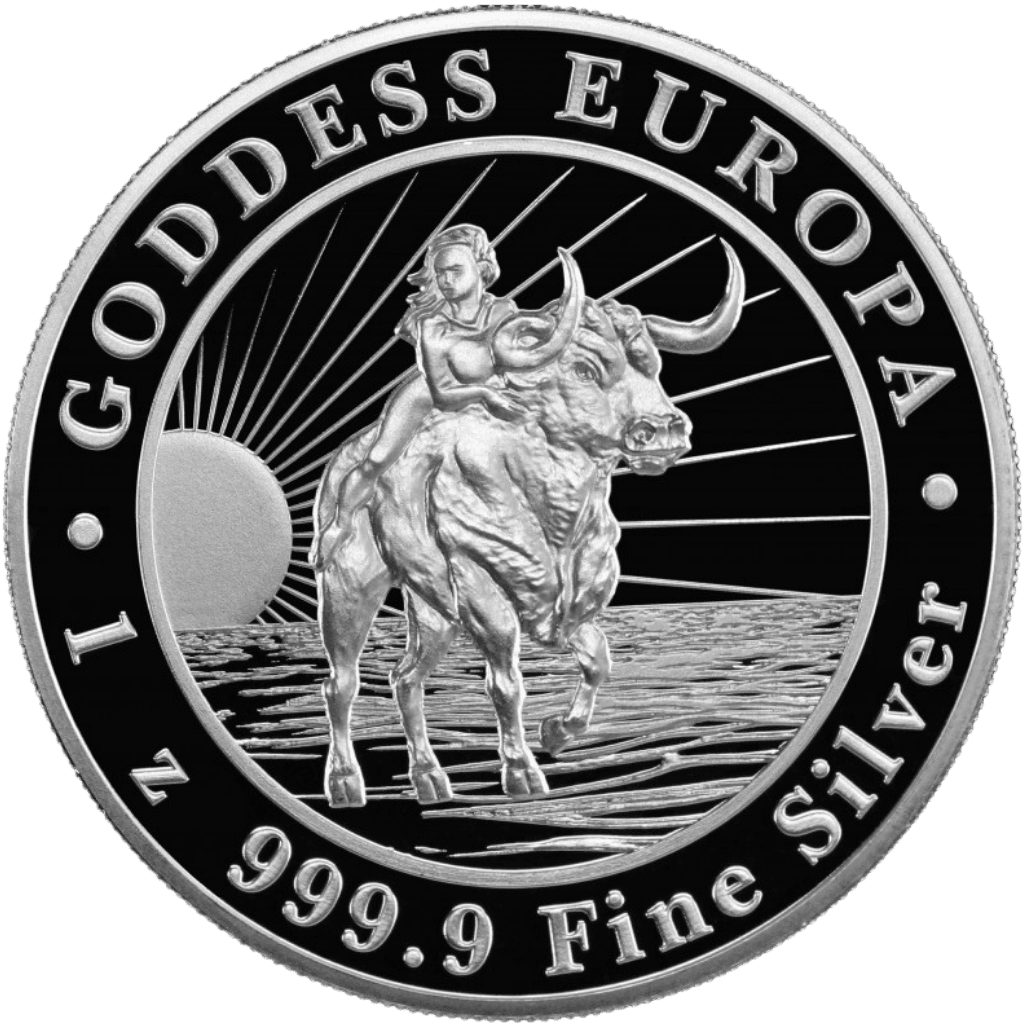 Zilveren Goddess of Europa munt 1 troy ounce
